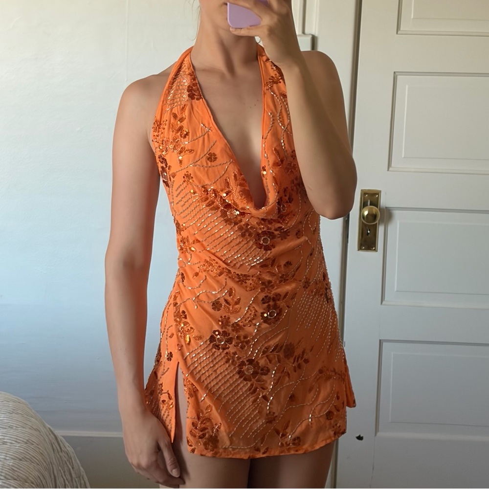 Peppermayo beaded halter dress